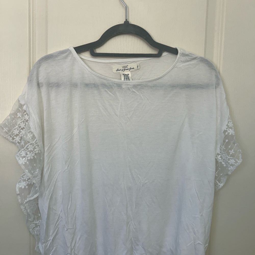 H&M White Oversized Boxy Blouse with Short Sleeves